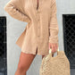 Double-Layer Crepe Long Shirt and Shorts Set
