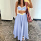 Lace Splicing Sling Vest and Big Swing Skirt Set