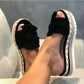 Ladies Bow Sandals with Platform Wedge Heel