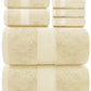 Luxury Beige Bath Towel Set 8 Pcs Combed Cotton Hotel Quality Absorbent Beige