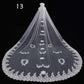 Long Lace Wedding Veil, Wide Style