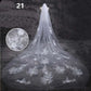 Long Lace Wedding Veil, Wide Style