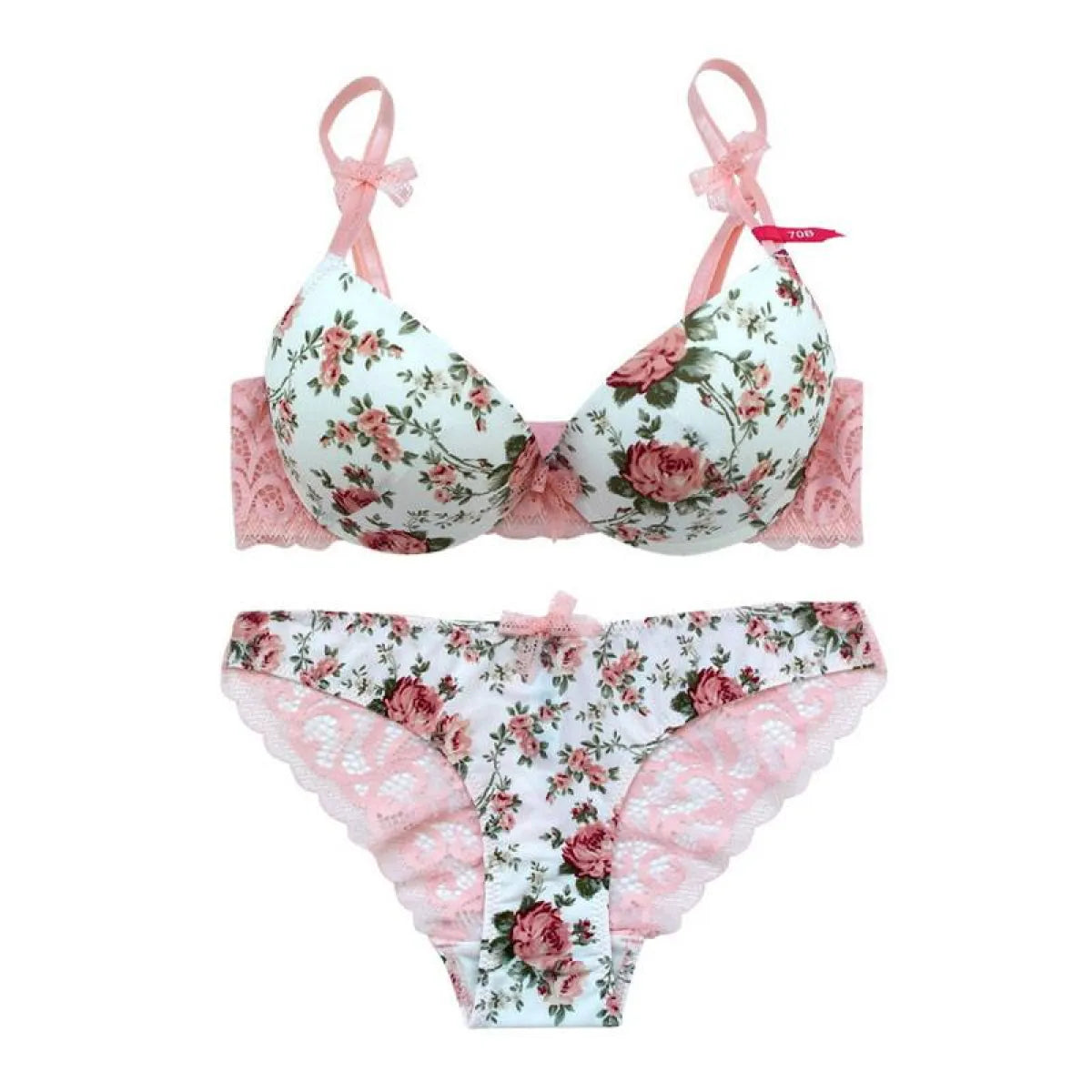 Luxurious Flowery Bra Set