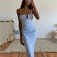 Elegant Sexy Floral Pleated Maxi Dress