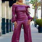 Glamourista Women's Trendy Leather Suit - Chic & Confident Style