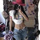 Plus Size American High Street Wide Leg Ripped Denim Women's Summer Retro High Waist Straight-leg Loose Mop Pants Pants