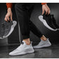 Mens Breathable White Trendy Sneakers  Casual Design  Light Walking Running Trainers Casual Breathable Mesh Men Running Shoes Walking Sneakers