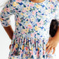 Fall Floral 3/4 Sleeve Pocket Twirl Dress