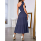 Mint Green Pleated Layered Hem Split Dress