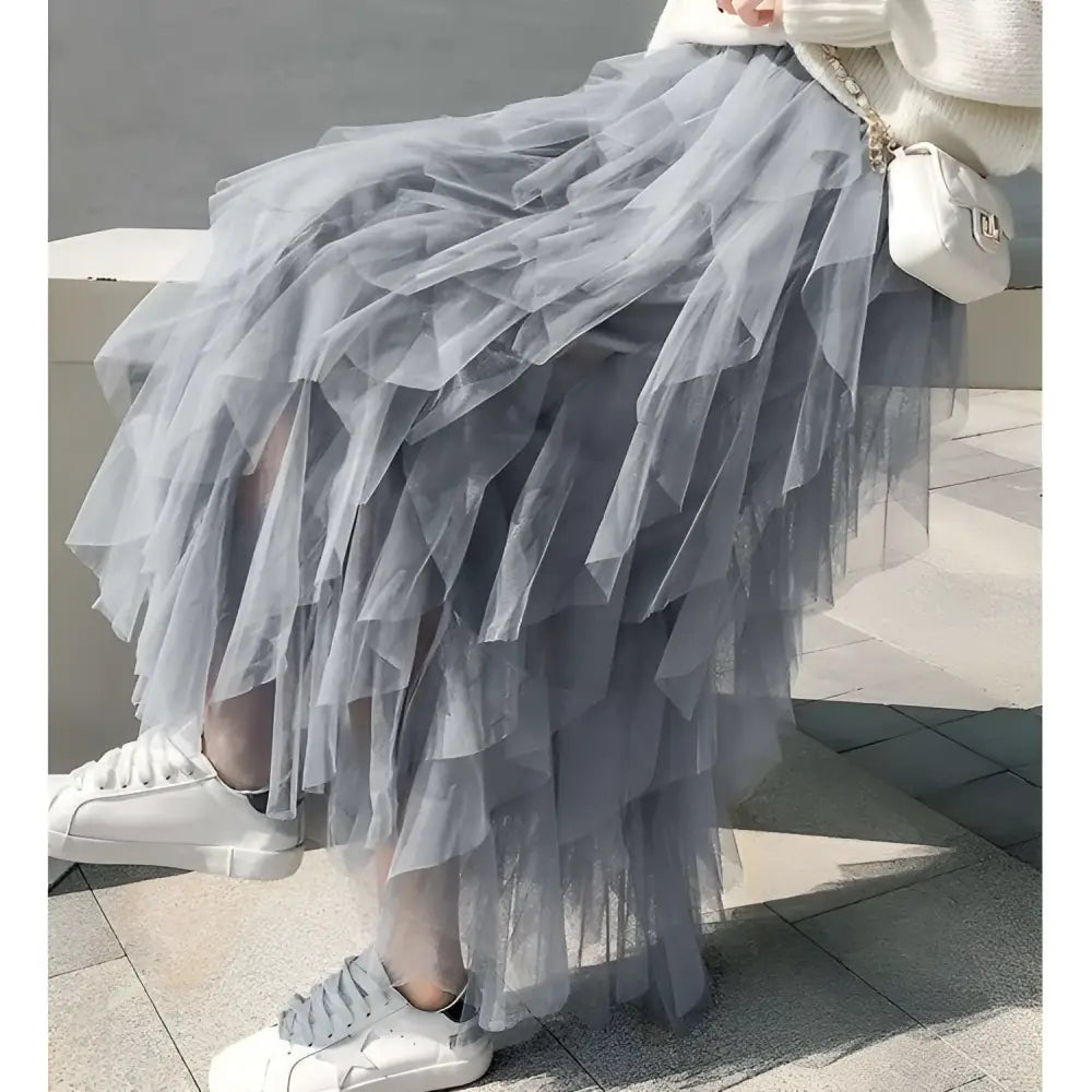 Tiered Mesh Skirt