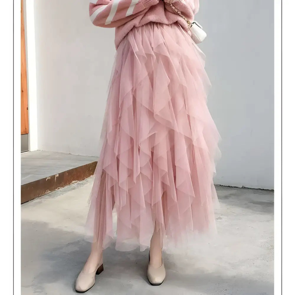 Tiered Mesh Skirt