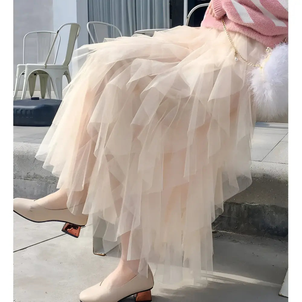 Tiered Mesh Skirt