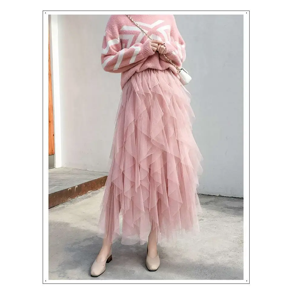 Tiered Mesh Skirt