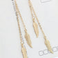 Trendy Leaf Earrings with Tassel Chain and Feathers