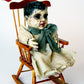 Cracked Face Creepy Doll with Sound : 14-Inch-Tall Halloween Decoration