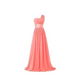 Multi-color Chiffon One-Shoulder Banquet Evening Dress