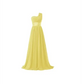 Multi-color Chiffon One-Shoulder Banquet Evening Dress