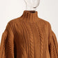 Women's Stand Collar Lantern Sleeve Sweater