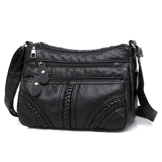 Chic Multi-Layer Soft Leather Shoulder Bag for Women