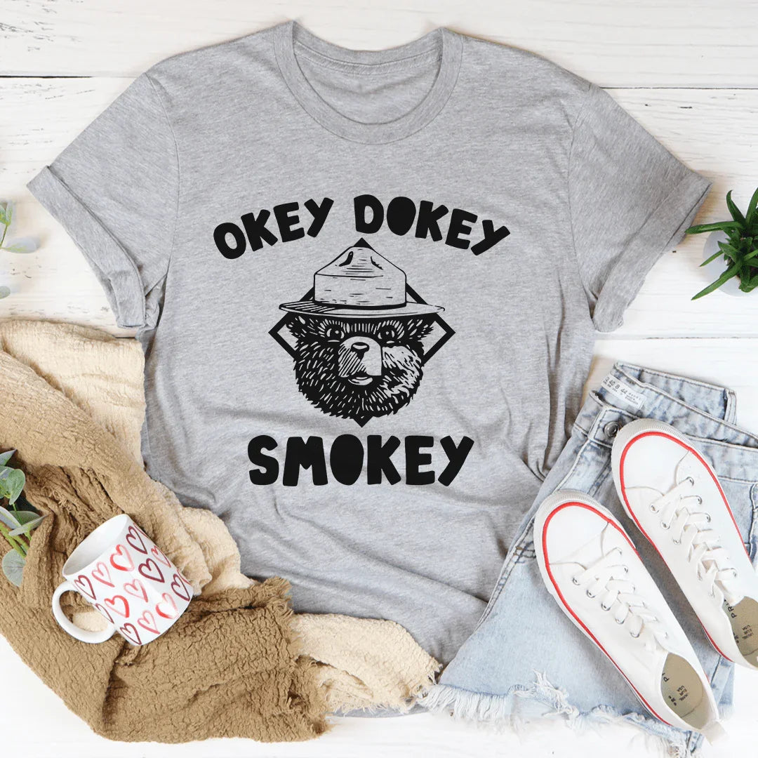 Okey Dokey Smokey Graphic Top – Funny Retro Saying T-Shirt