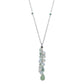 Opalite Amazonite Drop Necklace Sterling Silver Chain