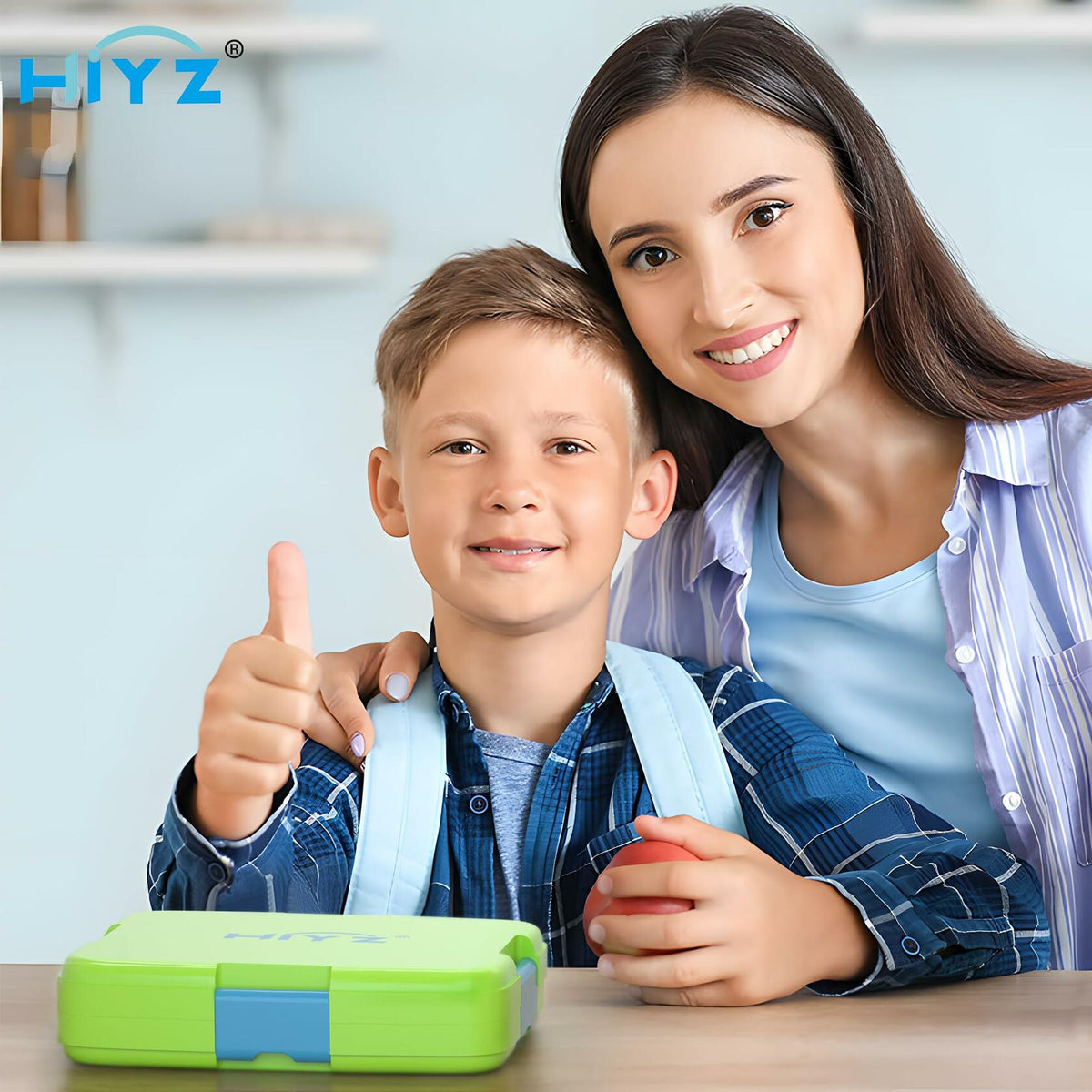 HiYZ Kids Bento Lunch Box 5 Compartments Leak-Proof BPA-Free Ages 3-7