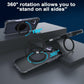 FUGTBLESS iPhone 16 Case 6.1" Translucent Magnetic O-Ring 360° Stand