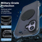 FUGTBLESS iPhone 16 Case 6.1" Translucent Magnetic O-Ring 360° Stand