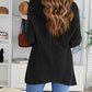 EVALESS Women's Medium Black V Neck Striped Sweater Pullover Knit Top