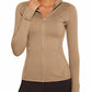 AVGO Womens Running Jacket Full Zip Slim Fit Brown Lightweight Size XS