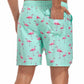 SHEKINI Mens Swim Trunks Quick Dry Compression Lining Pockets Light Green XL