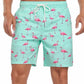 SHEKINI Mens Swim Trunks Quick Dry Compression Lining Pockets Light Green XL