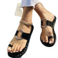 Orange Leather Casual Beach Sandals with Silver Studs