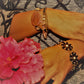 Peach Agate Rose Quartz Slice Beaded Bracelet Handmade