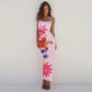 Pink Floral Strap Dress