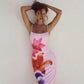 Pink Floral Strap Dress