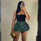Leopard Print Pleated Puffy Skirt
