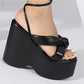 Pink Platform Wedge High Heel Ankle Tie Sandals