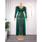 Plus Size Long Sleeve Sequined Evening Dress