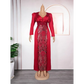 Plus Size Long Sleeve Sequined Evening Dress