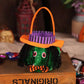 Plush Pumpkin Halloween Candy Bags with Witch Hat