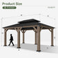 Premium Outdoor Cedar Wood Galvanized Steel Hardtop Gazebo (SAK23907)