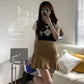 Preppy Style Solid A-line Skirt