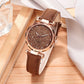 Women Romantic Wrist Watch bracelet Leather Rhinestone Ladies Clock