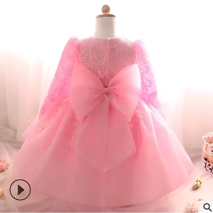Purple Lace Girls Rose Princess Dress