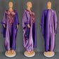 Purple Patterned Ethnic Style Loose Plus Size Dress