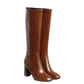 Women's Retro Square Toe Boots with Side Zipper