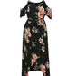 Plus Size Long Sleeve Floral Off-Shoulder Dress