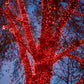 4 pack - 5mm - 50 ct - Red LED- 4" spacing - Green wire - 17 ft long