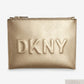 DKNY Mott Pouch Debossed Leather Logo Pouch